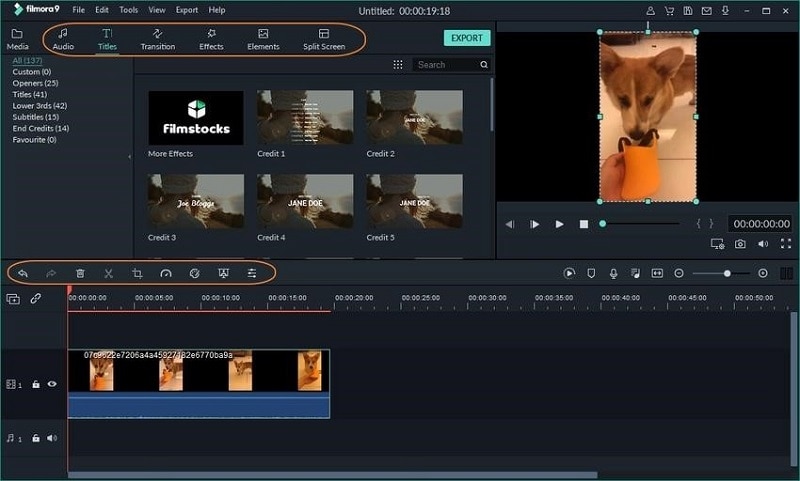 Trim video using filmora